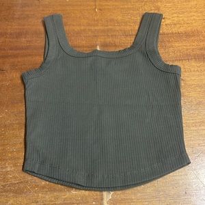 Madewell  The Tailored Crop Tank in Sleekhold Item NL398 Green